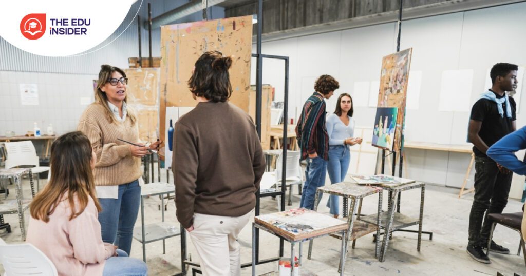 Students working in an art Schools